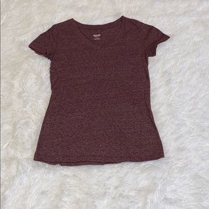 V neck burgundy t shirt